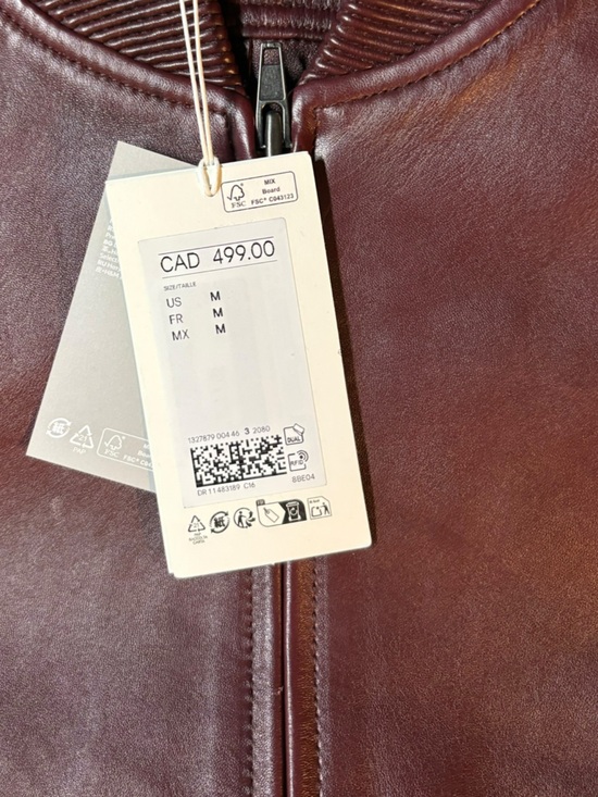 H&M STUDIO COLLECTION 2026 NWT Burgundy
Leather Bomber Jacket in Sz M - Picture 13 of 16
